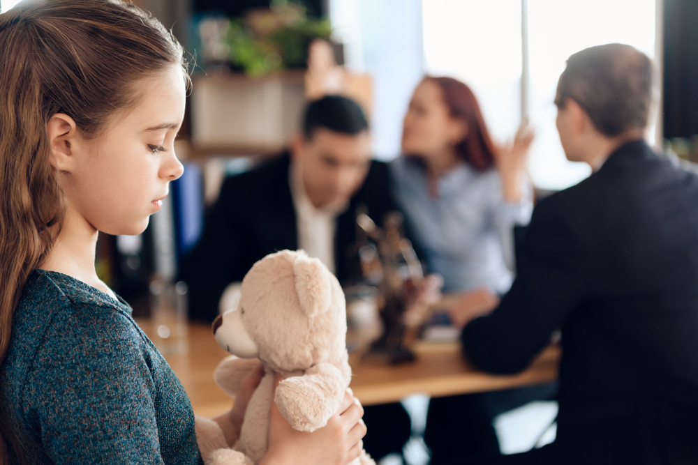 Young,Couple,Arranges,Guardianship,Of,Little,Girl.,Registration,Of,Guardianship.